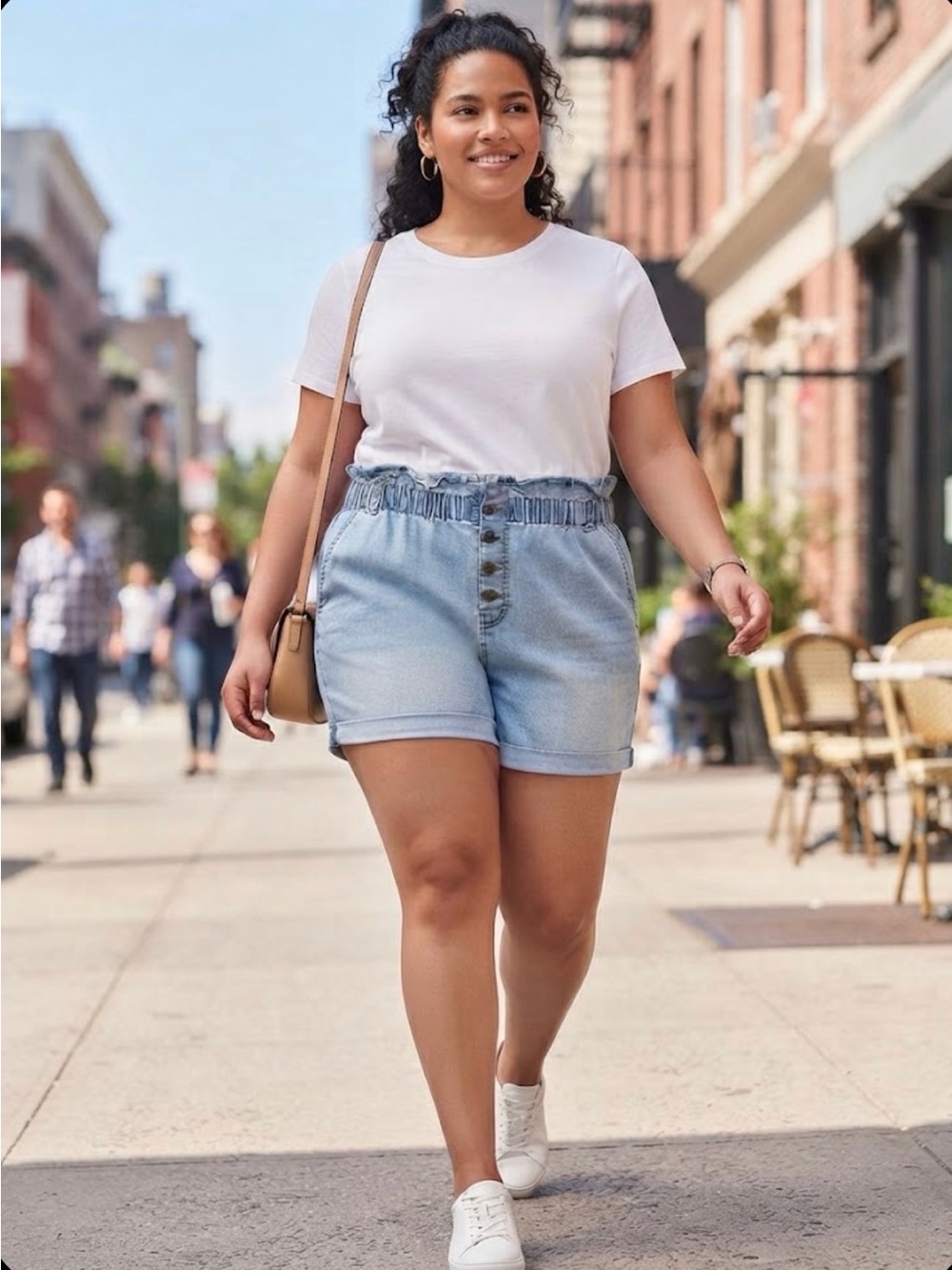 No Boundaries Denim Paperbag Shorts XXXL 19 Light Wash High Rise Button Fly